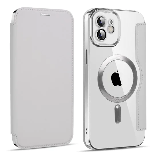 Калъф за iPhone 12 - SmartMag Book Case - Сив