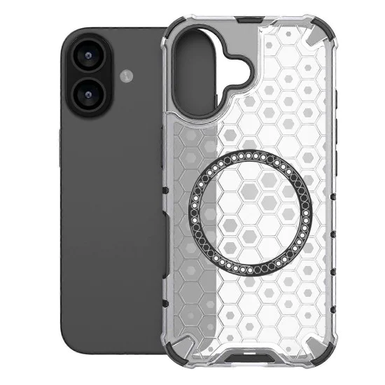 Калъф за iPhone 17 - HoneyComb Shield MagSafe - Бял