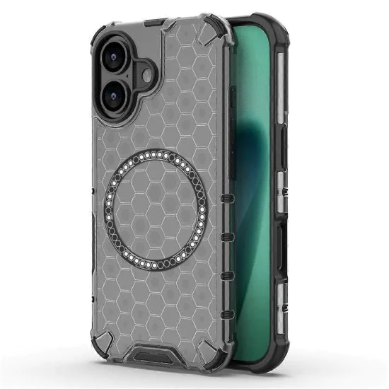 Калъф за iPhone 17 - HoneyComb Shield MagSafe - черен