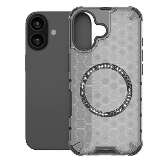Калъф за iPhone 17 - HoneyComb Shield MagSafe - черен
