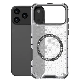 Калъф за iPhone 17 Pro Max - Honeycomb Shield MagSafe - Бял