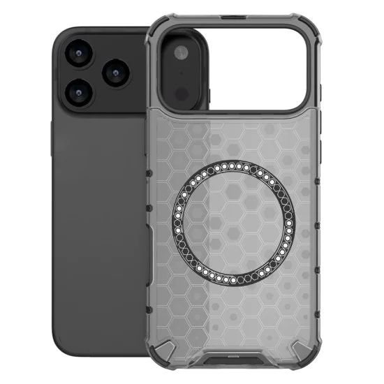 Калъф за iPhone 17 Pro Max - HoneyComb Shield MagSafe - черен