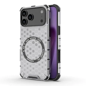 Калъф за iPhone 17 Pro - HoneyComb Shield MagSafe - Бял