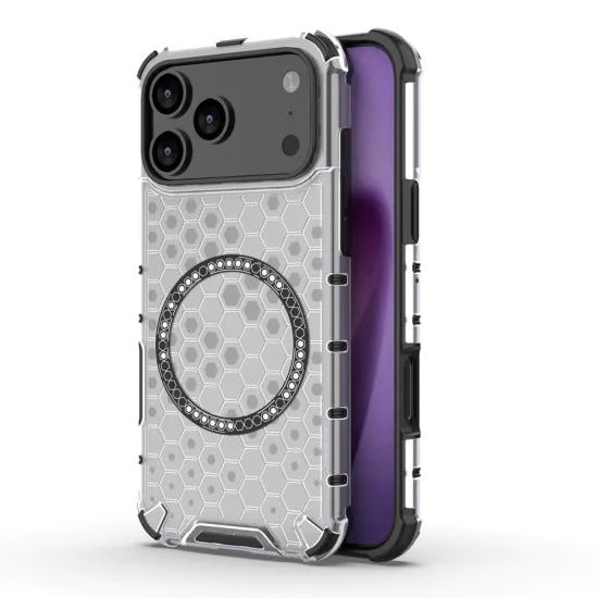 Калъф за iPhone 17 Pro - HoneyComb Shield MagSafe - Бял