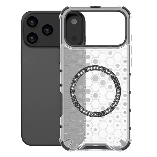 Калъф за iPhone 17 Pro - HoneyComb Shield MagSafe - Бял