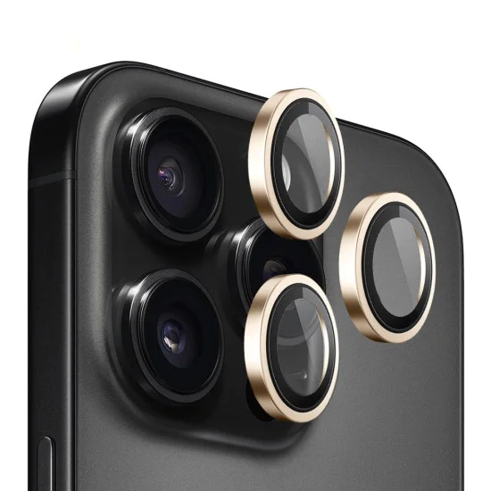 Протектор камера за iPhone 13 Pro / iPhone 13 Pro Max - Оригинален Протектор камера за обектив с метална рамка - Златист
