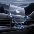 Baseus - Държач за кола (C40483401813-00) - за телефон/таблет, кожено покритие, прибиращи се рамена, автоматично затягане - черно-сребристо