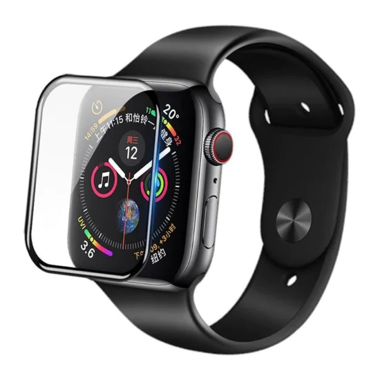 Протектор за Apple Watch 7/8 (45 мм) - високомолекулен протектор за екран с локатор за отстраняване на прах - черен