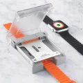 Протектор за Apple Watch 7/8 (45 мм) - високомолекулен протектор за екран с локатор за отстраняване на прах - черен