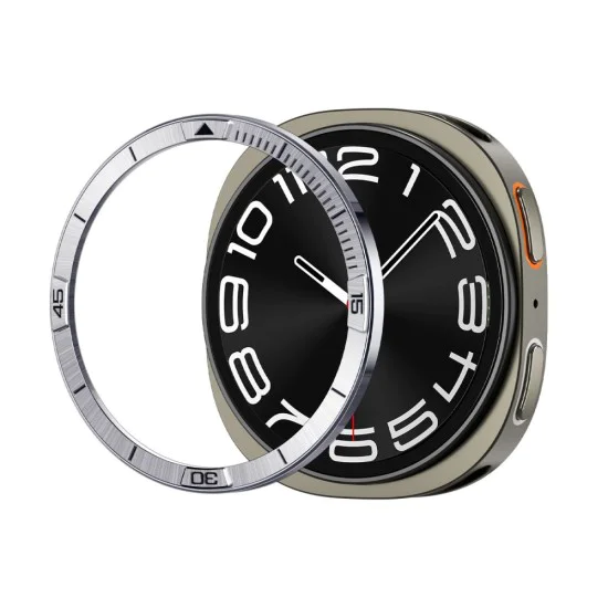 Протектор за Samsung Galaxy Watch8 44mm, неръждаема стомана - Bezel Tune Pilot - сребрист
