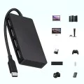 Techsuit - Докинг станция QuantumNode 4 в 1 (H16) - USB-C към 4x USB 3.0, ABS - Черна