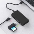 Techsuit - Докинг станция QuantumNode 4 в 1 (H16) - USB-C към 4x USB 3.0, ABS - Черна