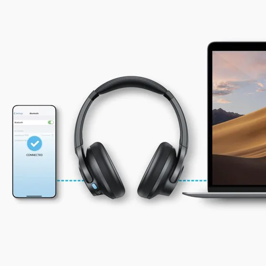 Anker - Безжични слушалки SoundCore Q11i (A3005GA1) - с дълбок бас, 60 часа време за възпроизвеждане, Hi-Res аудио, Multipoint, EQ - Черни