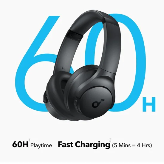 Anker - Безжични слушалки SoundCore Q11i (A3005GA1) - с дълбок бас, 60 часа време за възпроизвеждане, Hi-Res аудио, Multipoint, EQ - Черни