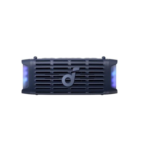Синthoot Тон Колона, Lightshow, 50 W, 16 H възпроизвеждане, IP68, 2x мощност на баса - безжичен високоговорител Soundcore Boom 3i (D5100030) - Син