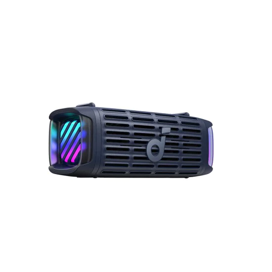 Синthoot Тон Колона, Lightshow, 50 W, 16 H възпроизвеждане, IP68, 2x мощност на баса - безжичен високоговорител Soundcore Boom 3i (D5100030) - Син