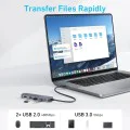 Anker - Докинг станция (A8357HA0) - 5 в 1, USB-C, 2x USB-A 2.0, 1x USB-A 3.0, 4K HDMI, 5Gbps, 90W - Черна