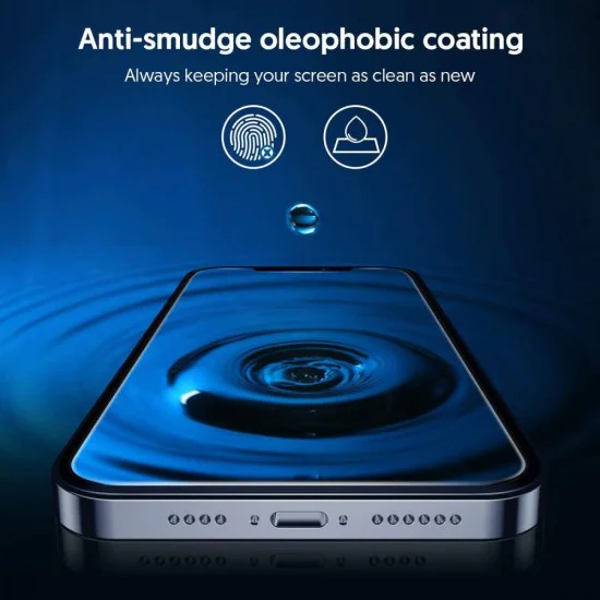 Протектор за iPhone 16 Pro Max - 2.5D Silk Full Cover HD Glass (5 пакета) - черен