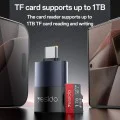 Картов четец – Yesido GS37 – Type-C, високоскоростен, алуминий, TF, поддръжка 1TB – Черен