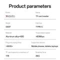 Картов четец – Yesido GS37 – Type-C, високоскоростен, алуминий, TF, поддръжка 1TB – Черен