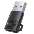 OTG адаптер – Yesido GS34 – USB3.0 мъжки → Type-C женски, 18W, алуминий – Сив