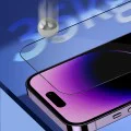 Протектор за iPhone 16 Pro Max - сапфирен скрийн протектор с апликатор Pro - черен