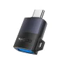 OTG адаптер – Yesido GS31 – Type-C → USB, QC18W, алуминий, Plug&Play – Сив