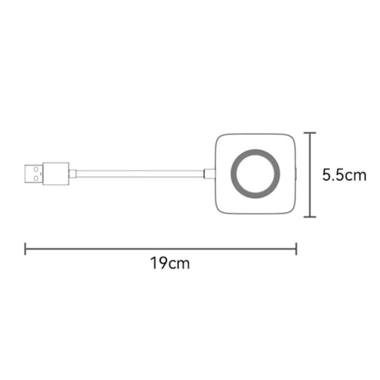 Адаптер за безжичен CarPlay – Yesido Wireless CarPlay Adapter (KM23) – USB → Type-C, Bluetooth V5.0, 1080P – Сив