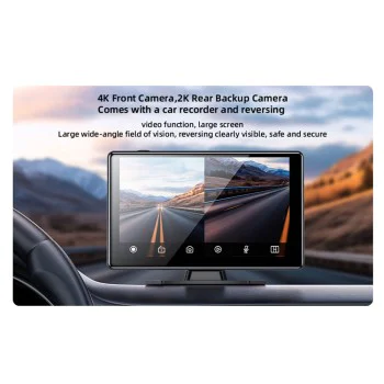 Автомобилен мултимедиен плейър – Yesido Wireless Car Stereo (KM18) – Dual HD камера, Bluetooth 5.2, Plug&Play, CarPlay, Android Auto – Черен