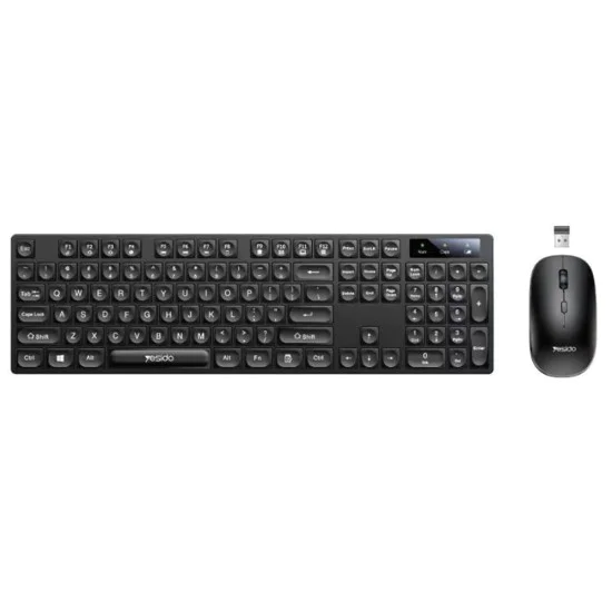 Комплект клавиатура + мишка – Yesido Wireless Keyboard and Mouse Set (KB42) – 2.4GHz, 1000DPI, Plug&Play – Черен
