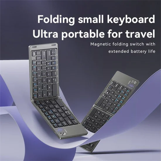 Сгъваема клавиатура – Yesido Foldable Keyboard (KB27) – Type-C, 150mAh, Bluetooth 5.0, ултра тънка – Черна