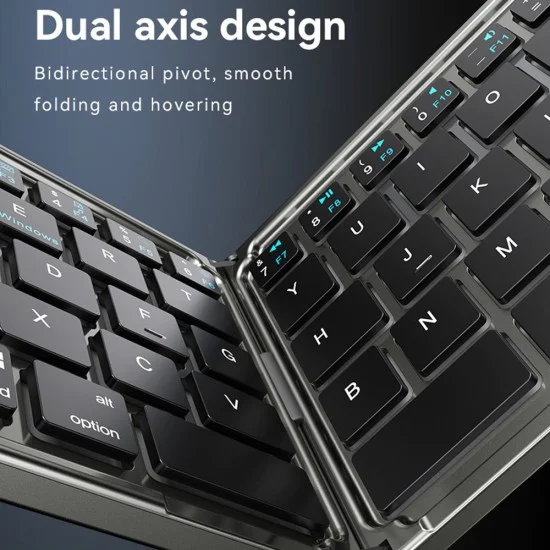 Сгъваема клавиатура – Yesido Foldable Keyboard (KB27) – Type-C, 150mAh, Bluetooth 5.0, ултра тънка – Черна