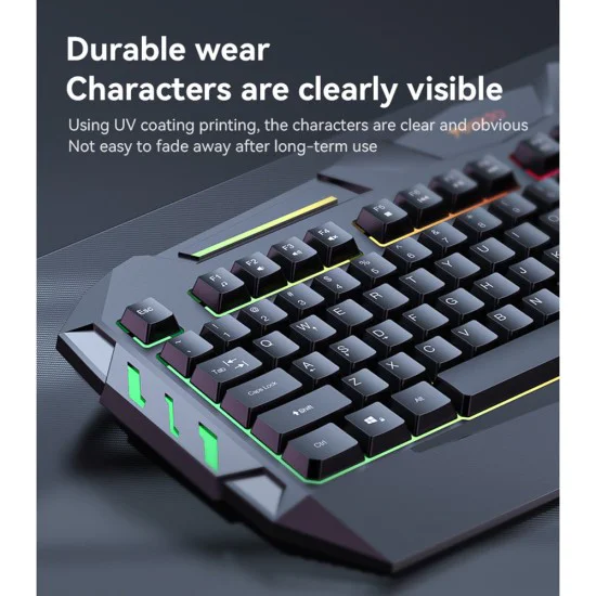 Геймърска клавиатура – Yesido Wireless Keyboard (KB21) – Механична, RGB, жична, 104 клавиша, 1.5m – Черна