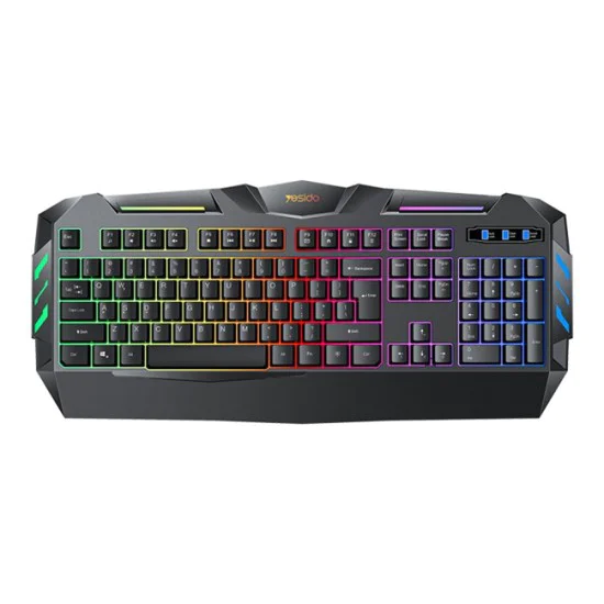 Геймърска клавиатура – Yesido Wireless Keyboard (KB21) – Механична, RGB, жична, 104 клавиша, 1.5m – Черна
