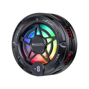 Охладител за телефон – Yesido Phone Cooler (C226) – Полупроводников, Магнитен, RGB, Дисплей – Сив