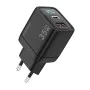Techsuit - Зарядно за стена LEDChargX (CH3) - Type-C, USB, GaN технология, бързо зареждане, LED дисплей, PD35W - Черно