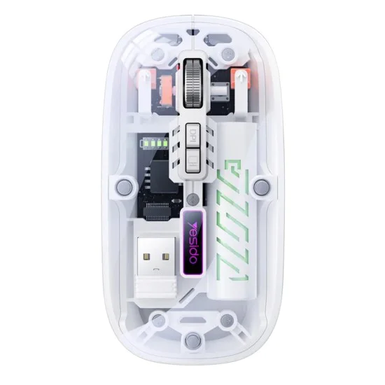 Безжична мишка – Yesido Wireless Mouse (KB29) – Type-C, BT + 2.4G, 800/1200/1600 DPI, 400mAh – Бяла