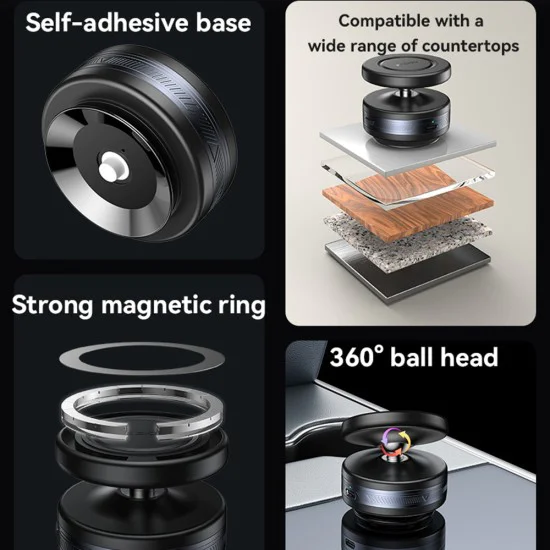 Стойка за автомобил – Yesido C224 – табло, 360° ball head – Черна