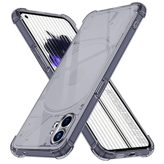 Калъф за телефон Nothing (1) - Techsuit - Shockproof Clear Silicone - Опушено Черен