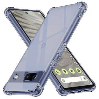 Калъф за Google Pixel 7a - Techsuit - Удароустойчив Clear Silicone - Опушено Черен