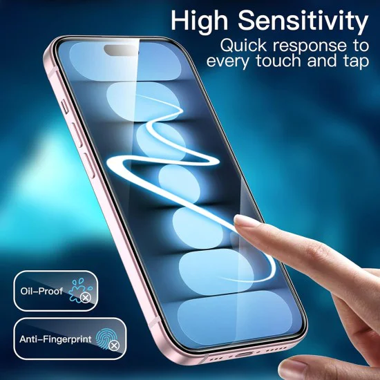 Протектор за iPhone 16 - ANANK - 3D 1X подсилен извит протектор за екран (опаковка от 10) - Прозрачен