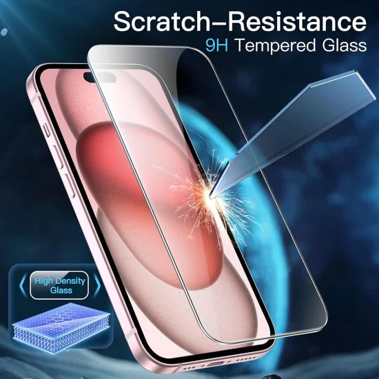 Протектор за iPhone 15 Pro - ANANK - 3D извит протектор за екран (опаковка от 10) - Прозрачен