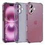 Калъф за iPhone 16 Plus - Techsuit - Удароустойчив Clear Silicone - Опушено Черен