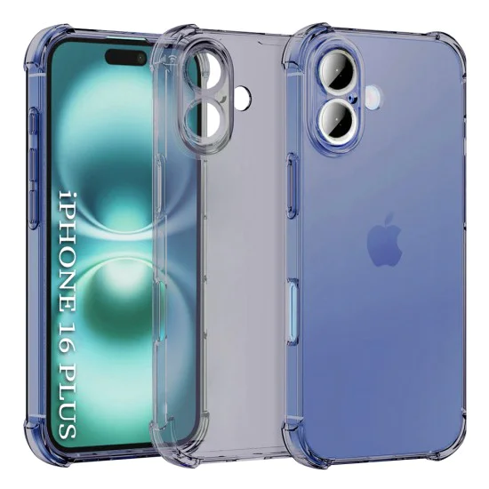 Калъф за iPhone 16 - Techsuit - Удароустойчив Clear Silicone - Опушено Черен