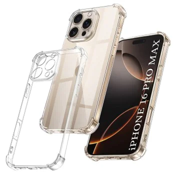 Калъф за iPhone 16 Pro Max - Techsuit - Удароустойчив прозрачен силикон - прозрачен