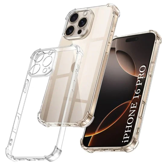 Калъф за iPhone 16 Pro - Techsuit - Удароустойчив прозрачен силикон - прозрачен