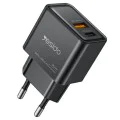 Зарядно за стена – Yesido Wall Charger (YC64) – Type-C + USB-A, GaN, PD30W – Черно