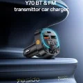 FM модулатор + зарядно – Yesido Y70 – USB-C + USB-A, Bluetooth 5.3, 15W – Черно
