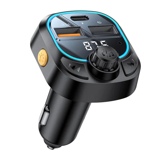FM модулатор + зарядно – Yesido Y70 – USB-C + USB-A, Bluetooth 5.3, 15W – Черно