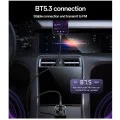 FM модулатор + зарядно – Yesido Y70 – USB-C + USB-A, Bluetooth 5.3, 15W – Черно